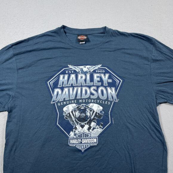 Harley-Davidson Shirt Mens XL Blue St Paul Minnesota Eagle Motorcycle Biker Tee - Picture 2 of 8